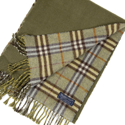 Burberry Olive Nova Check Cashmere Scarf