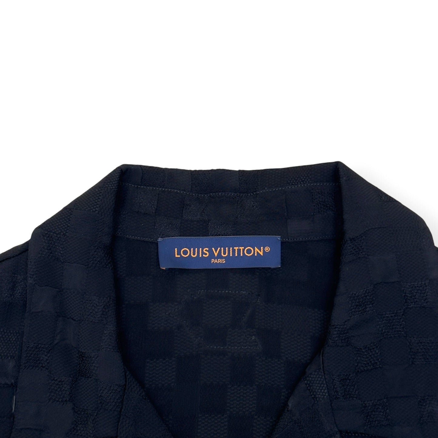 LOUIS VUITTON DAMOFLAGE JACQUARD SILK SHIRT BLACK XL | XL, Black