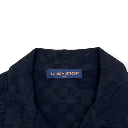 LOUIS VUITTON DAMOFLAGE JACQUARD SILK SHIRT BLACK XL | XL, Black