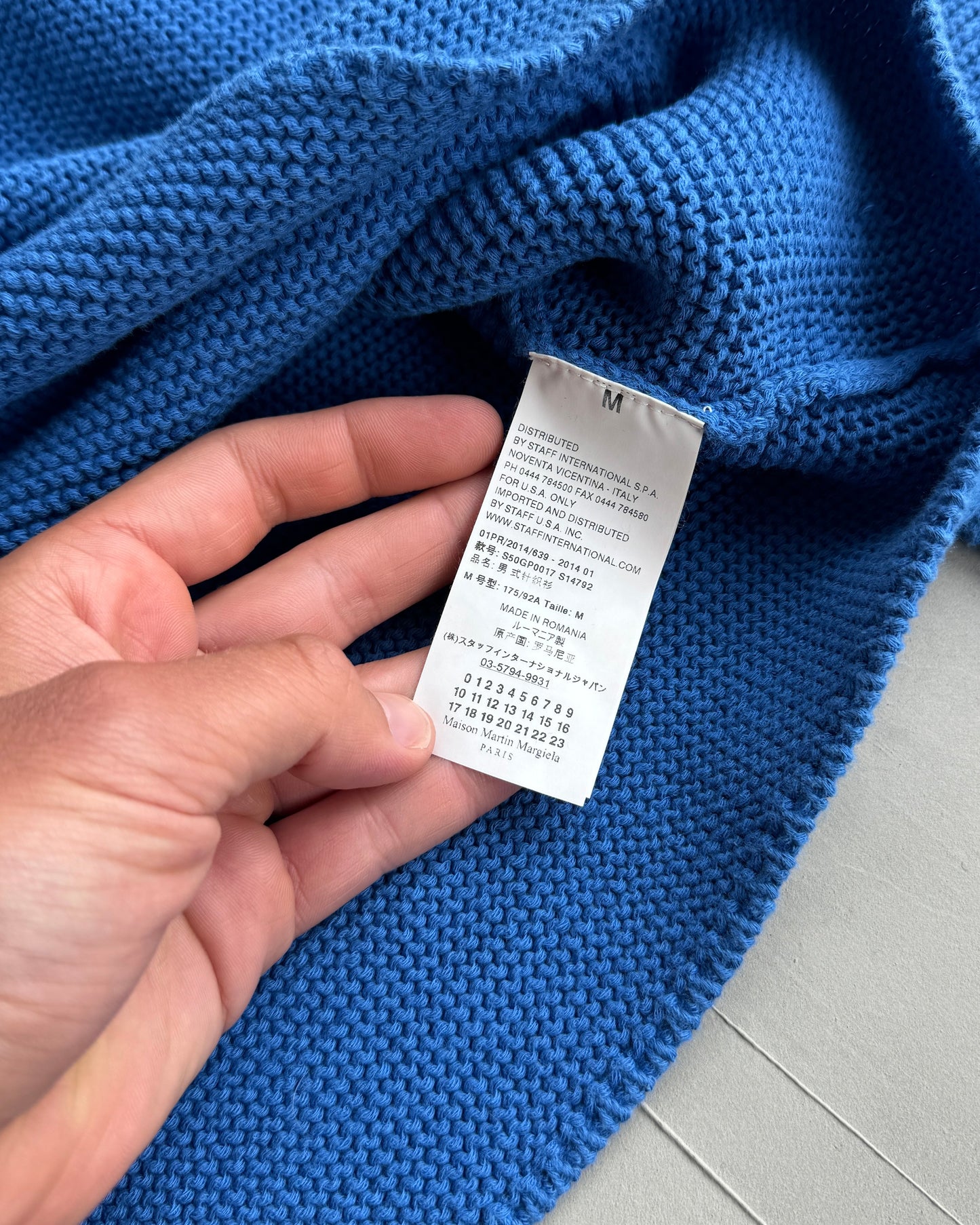 MAISON MARTIN MARGIELA AW14 KNITTED SWEATSHIRT | Medium, Blue