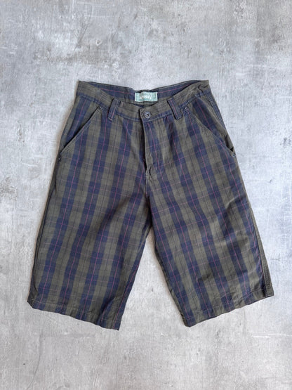 Stussy Olive Tartan Check Shorts