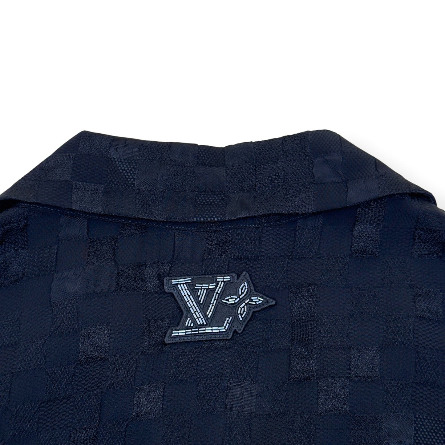 LOUIS VUITTON DAMOFLAGE JACQUARD SILK SHIRT BLACK XL | XL, Black