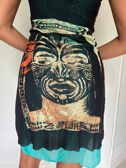 2000's Jean Paul Gaultier Tribal Mesh Dress