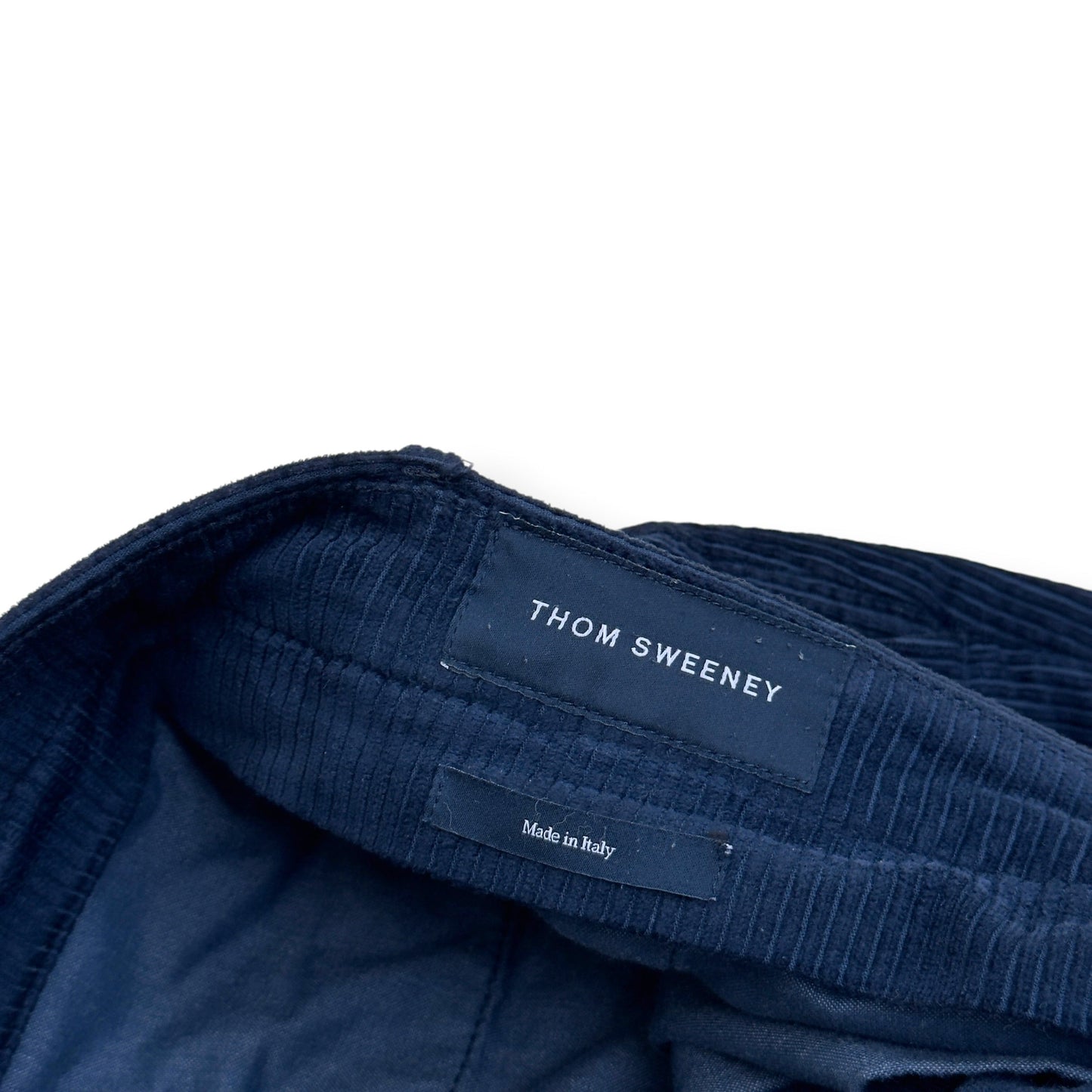 THOM SWEENEY CORDUROY  COTTON BLEND TROUSERS NAVY 50 / M | Medium, Navy