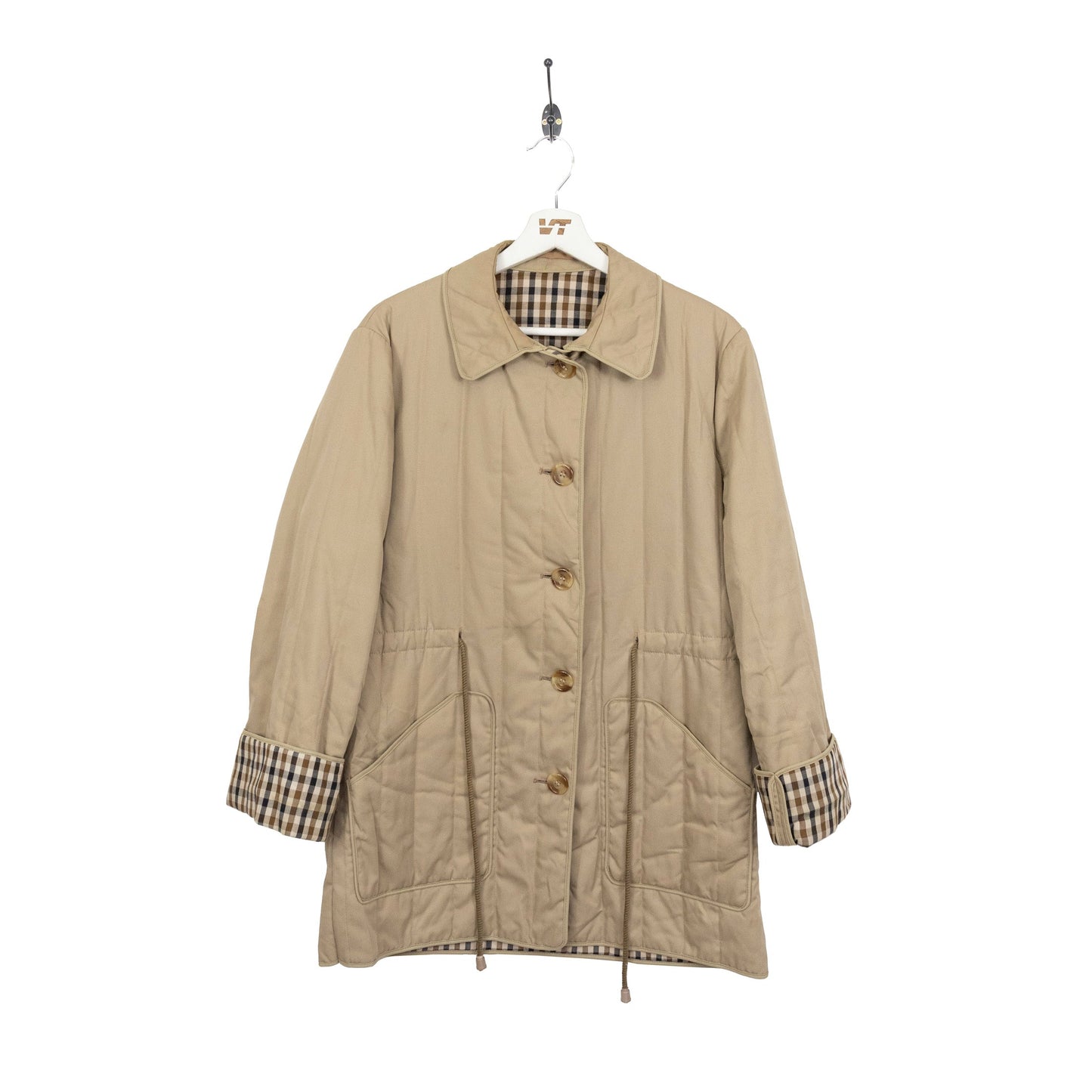 Aquascutum Novacheck Lining Button Up Trench