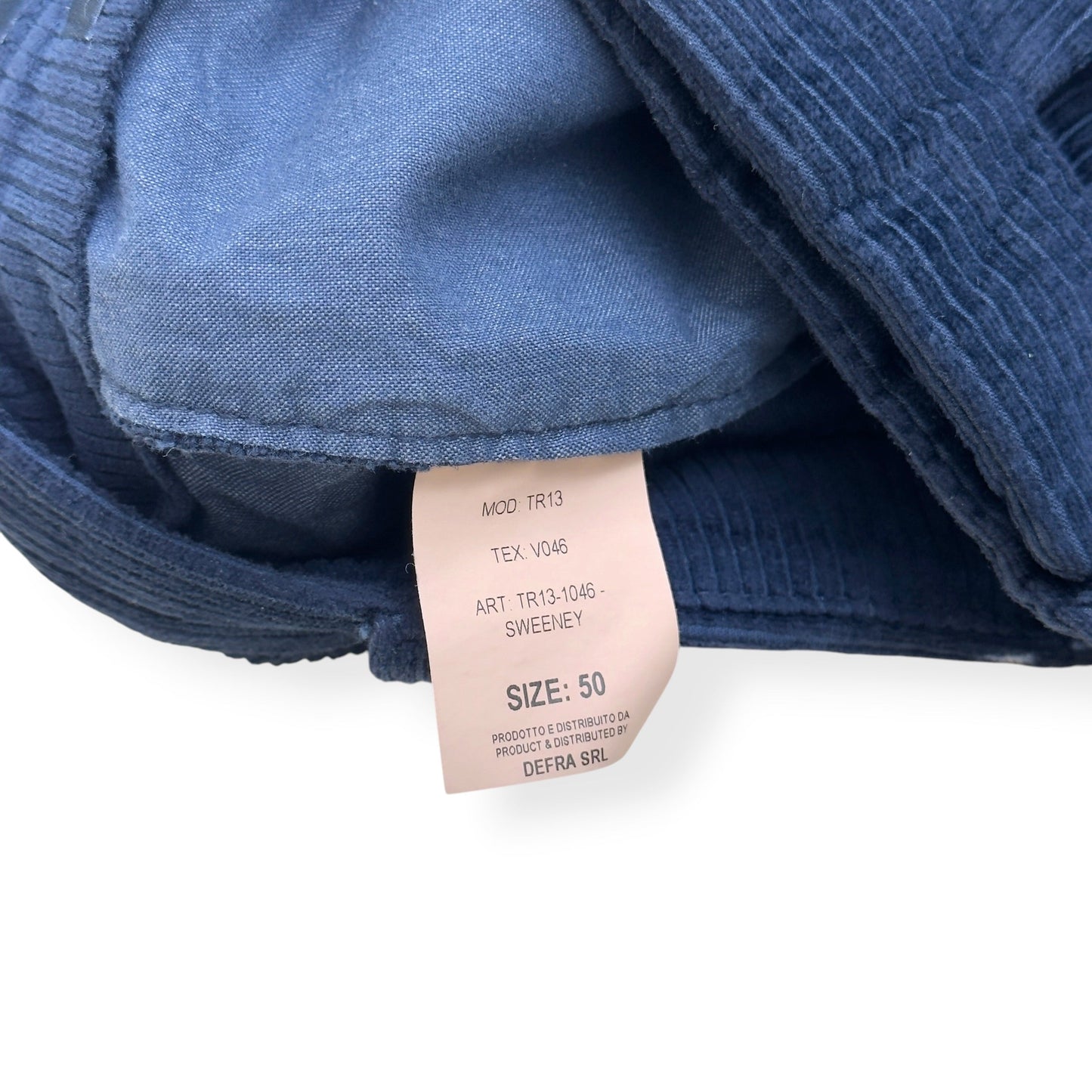 THOM SWEENEY CORDUROY  COTTON BLEND TROUSERS NAVY 50 / M | Medium, Navy