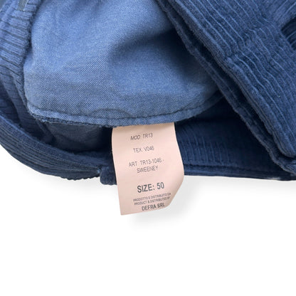THOM SWEENEY CORDUROY  COTTON BLEND TROUSERS NAVY 50 / M | Medium, Navy