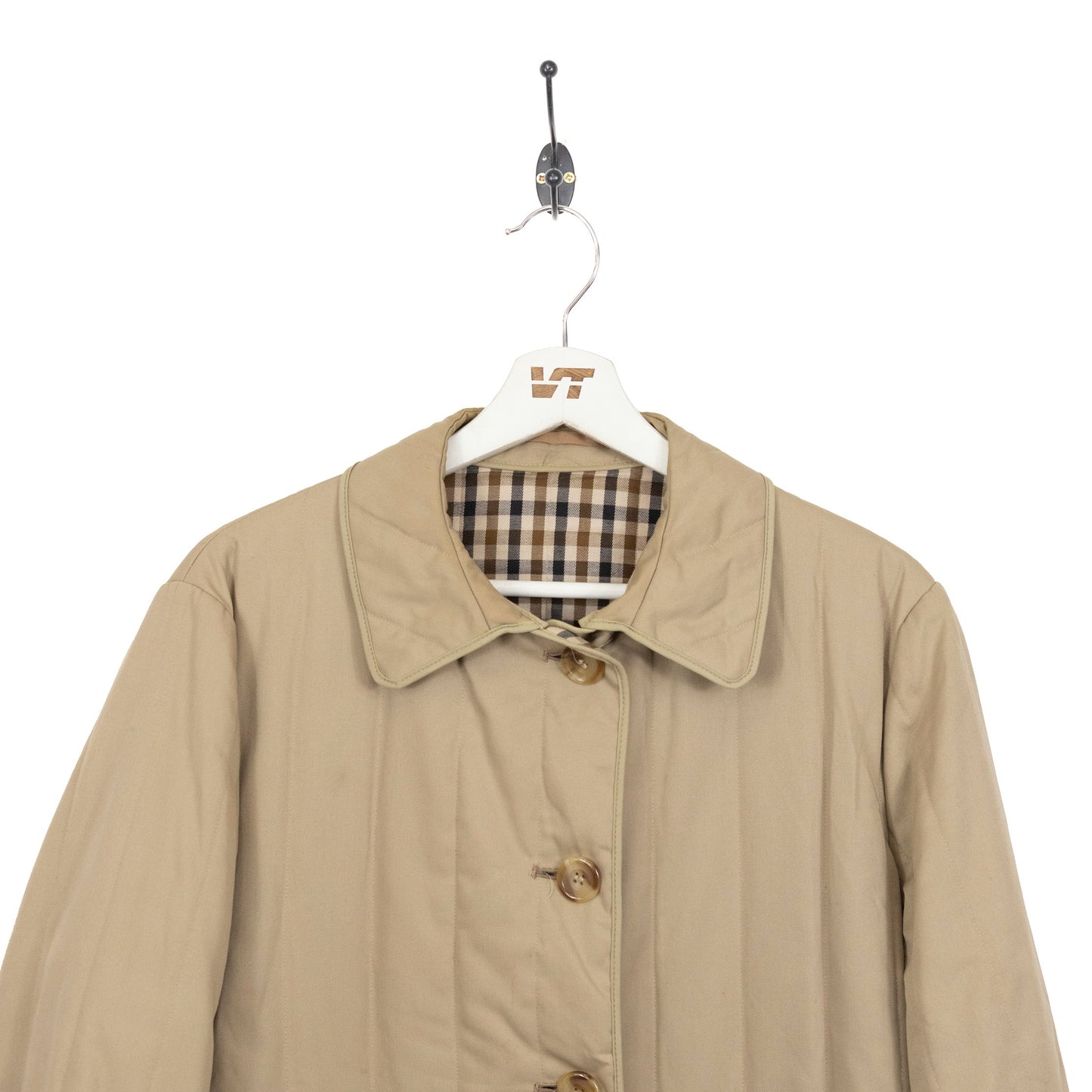 Aquascutum Novacheck Lining Button Up Trench