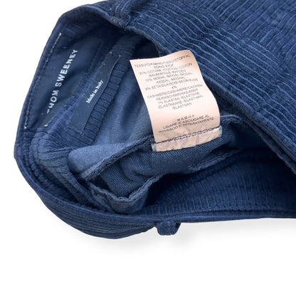 THOM SWEENEY CORDUROY  COTTON BLEND TROUSERS NAVY 50 / M | Medium, Navy