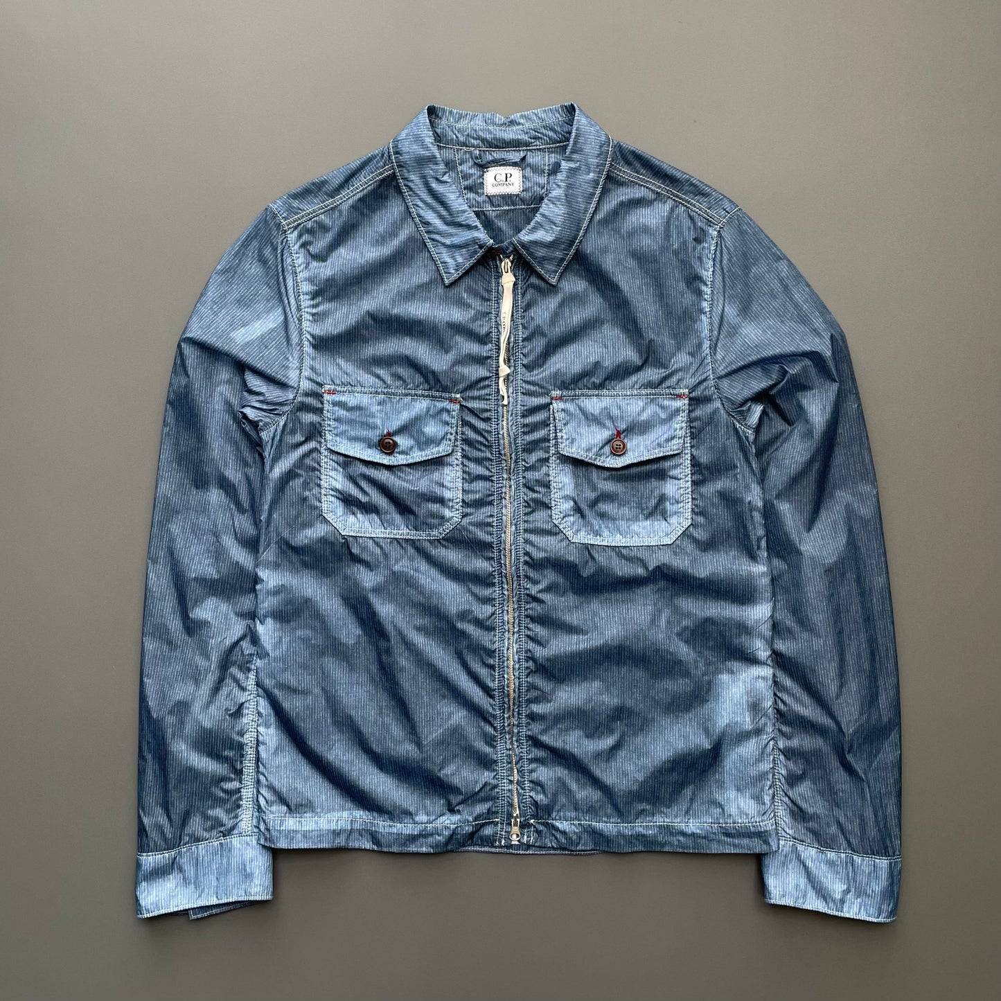 C.P. Company Blue Two-Tone Lightweight Nylon Overshirt | Small, Blue