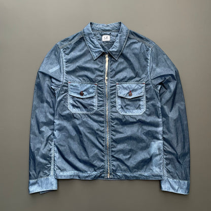 C.P. Company Blue Two-Tone Lightweight Nylon Overshirt | Small, Blue