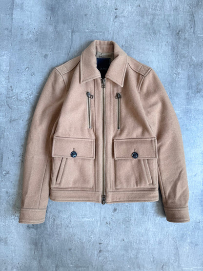 Tete Homme Beige Wool Tech Jacket
