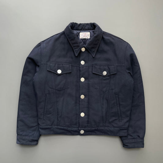 Armani Jeans Navy 90s Padded Trucker Jacket | Small, Navy