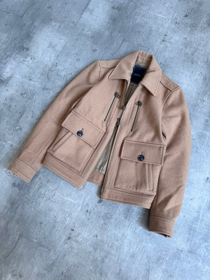 Tete Homme Beige Wool Tech Jacket