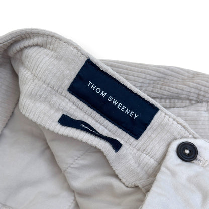 THOM SWEENEY CORDUROY COTTON BLEND TROUSERS CREAM 48 / S | Small, Cream