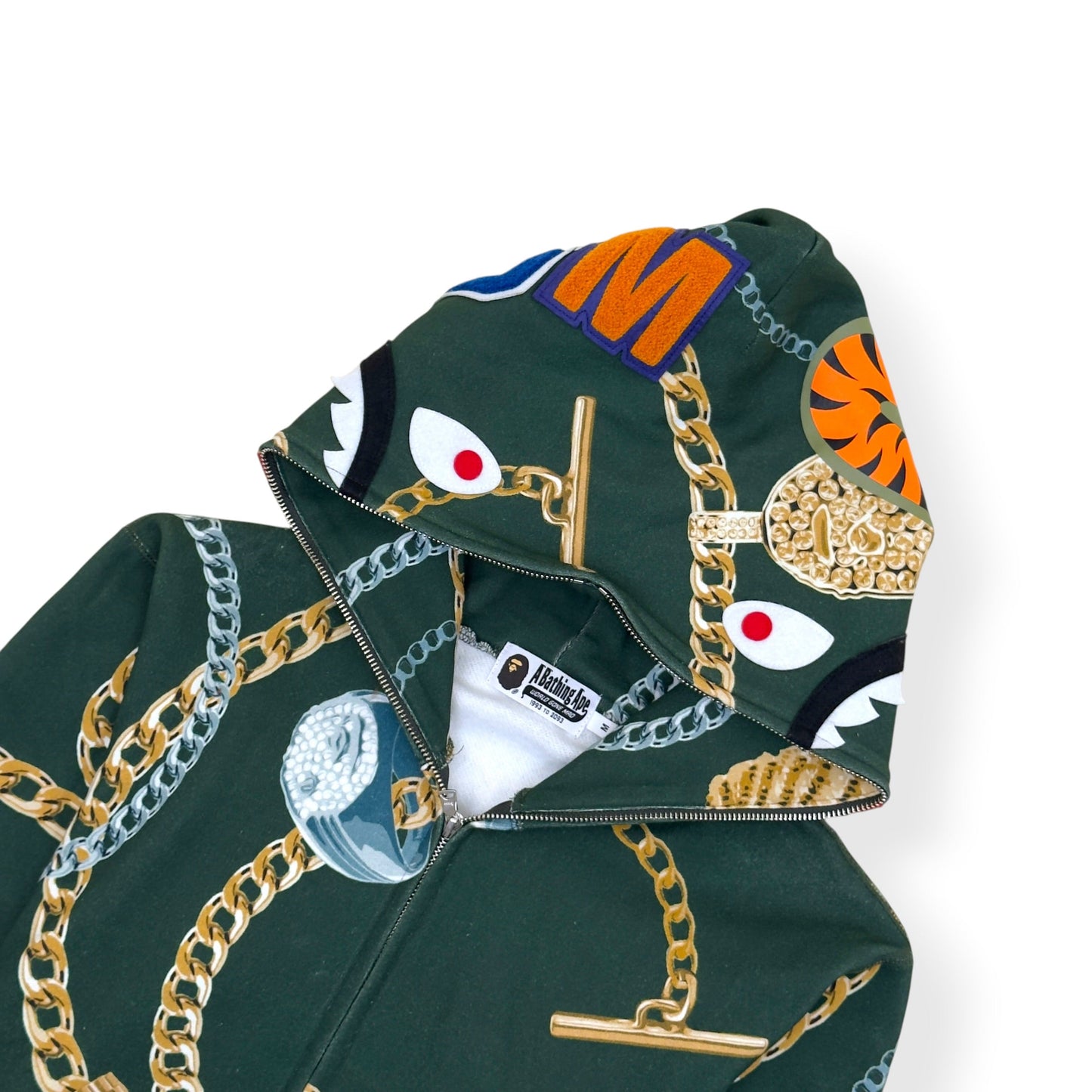 BAPE SHARK FULL-ZIP HOODIE GREEN M | Medium, Green