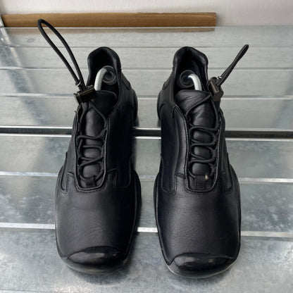 Prada Sport Black SS99 Leather Toggle Trainers | LARGE, Black