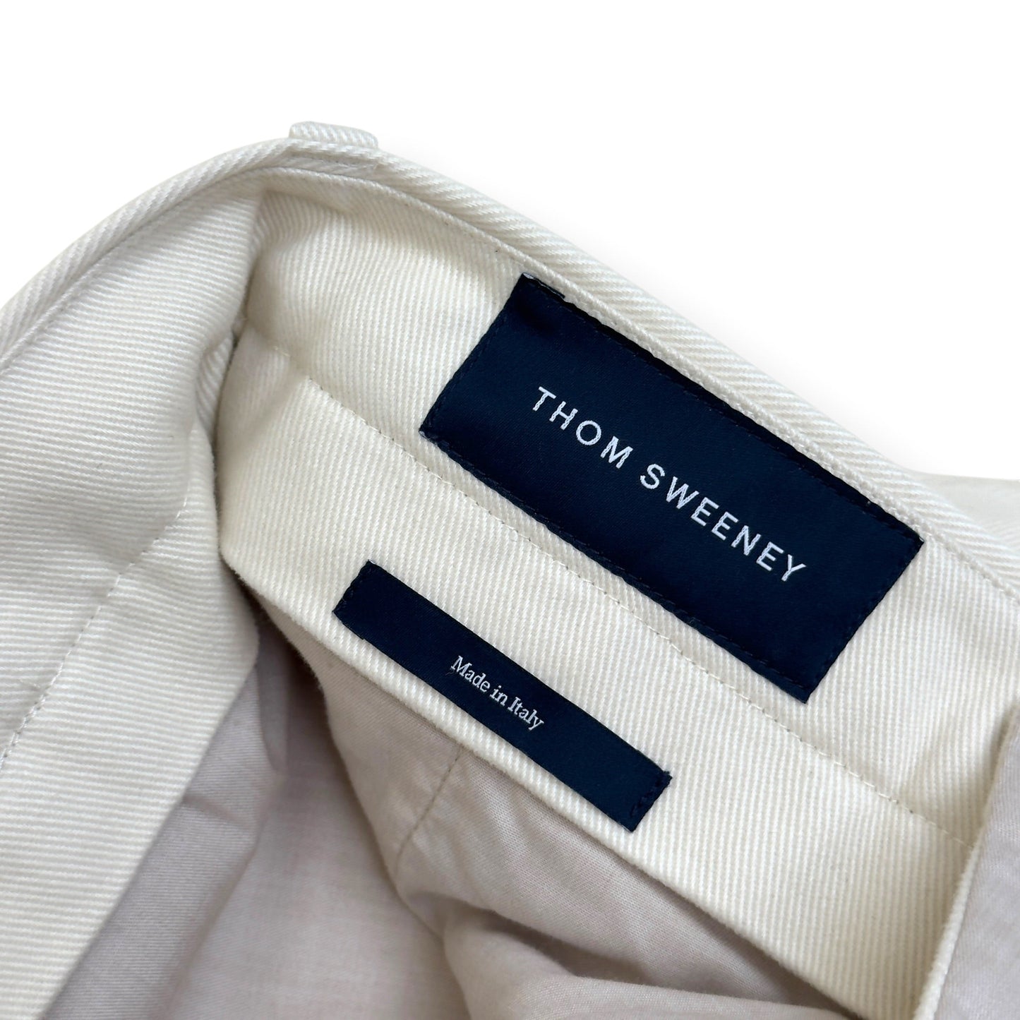 THOM SWEENEY COTTON TROUSERS CREAM 50 / M | Medium, Cream