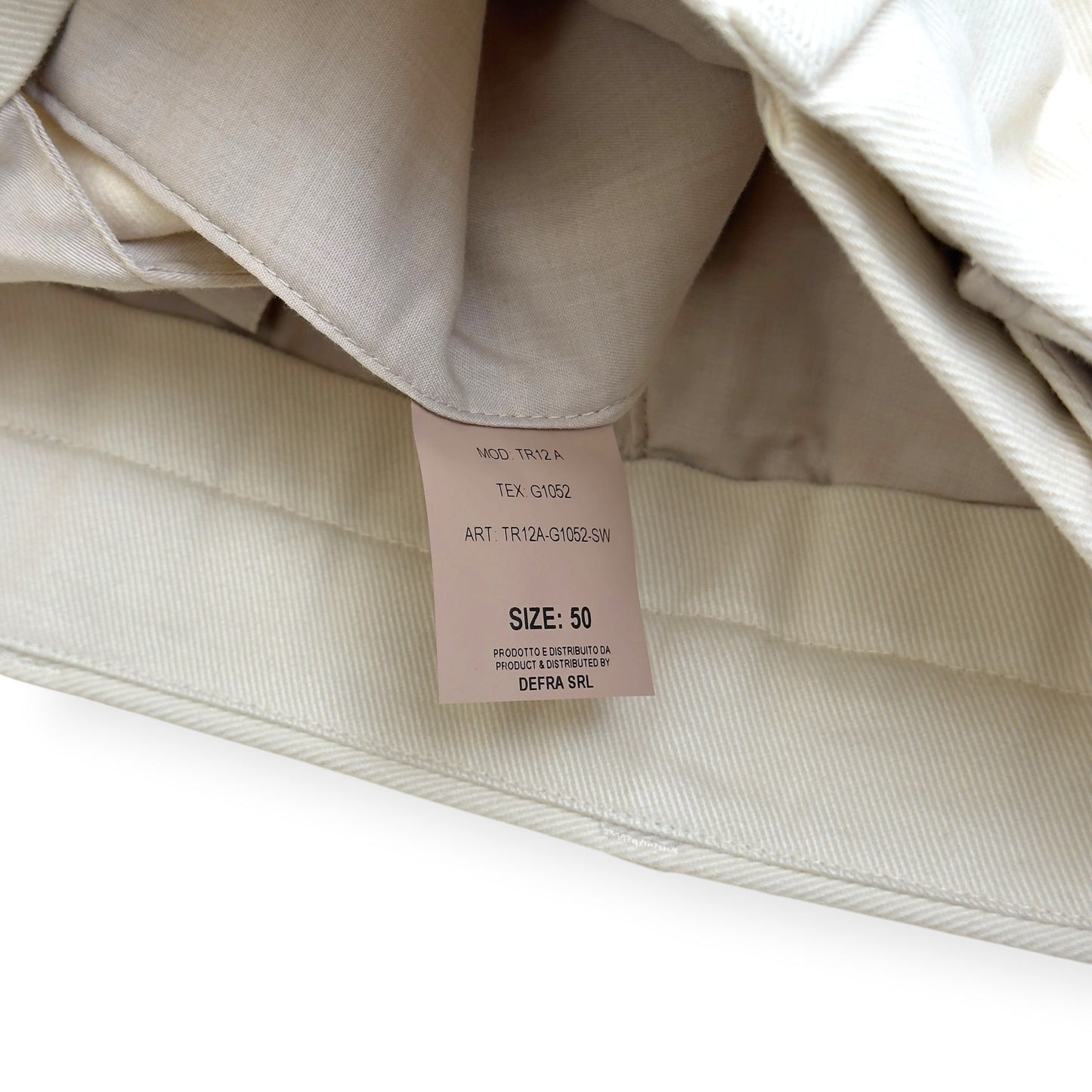 THOM SWEENEY COTTON TROUSERS CREAM 50 / M | Medium, Cream