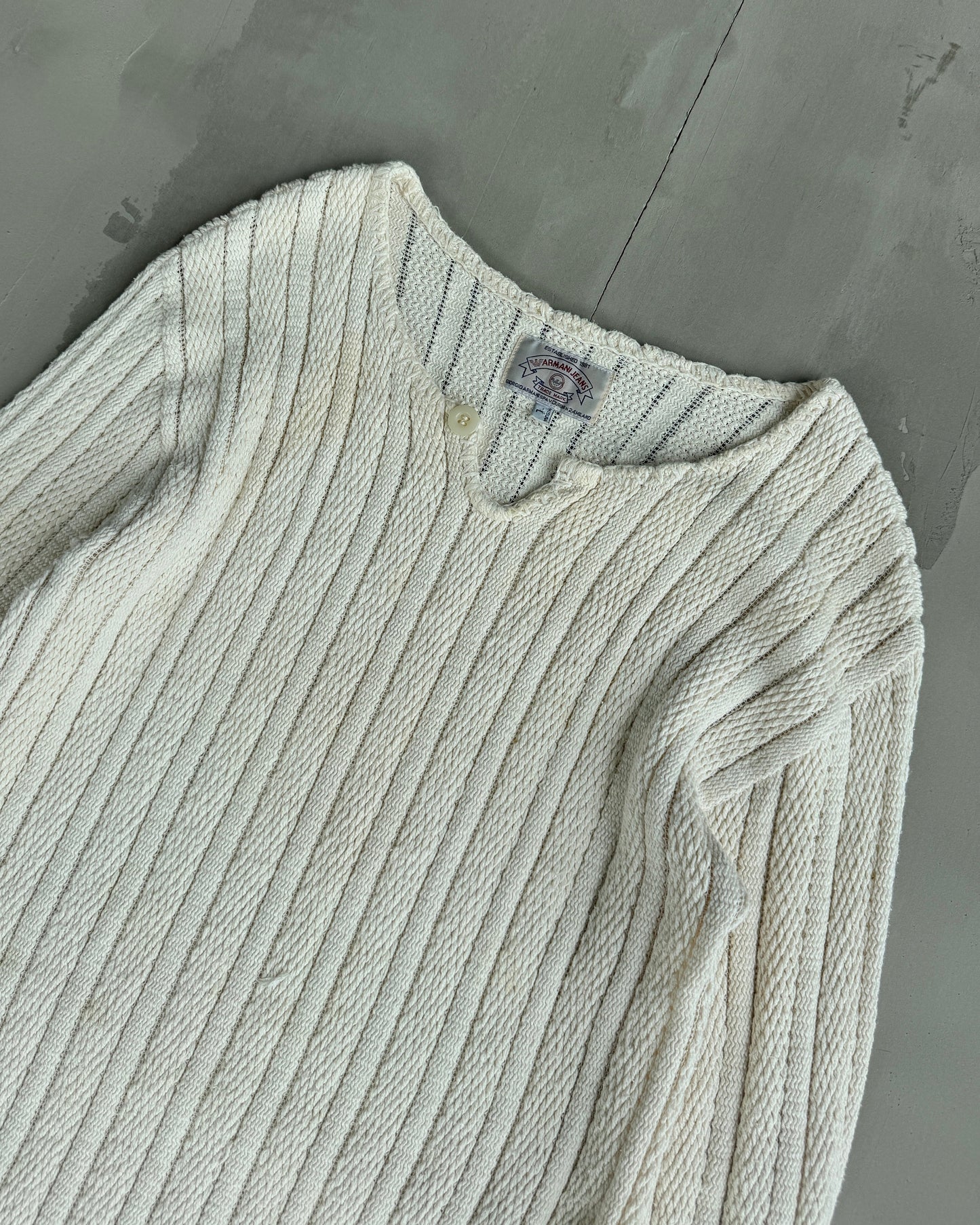 ARMANI JEANS V NECK KNIT SWEATER - L