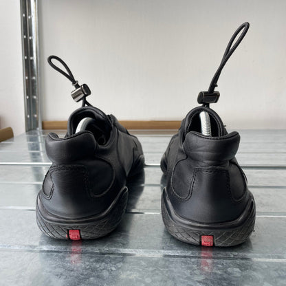 Prada Sport Black SS99 Leather Toggle Trainers | LARGE, Black