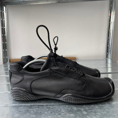 Prada Sport Black SS99 Leather Toggle Trainers | LARGE, Black