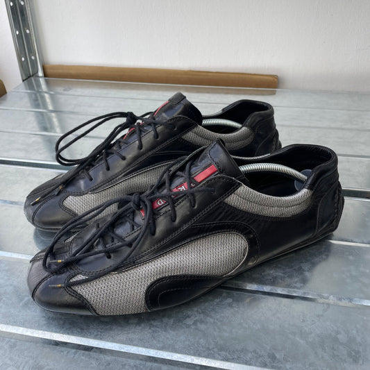 Prada Black & Grey 00s Monte Carlo Leather Trainers | X-LARGE, Multicoloured