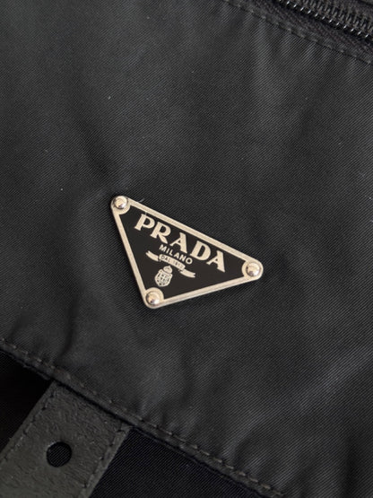Prada Tessuto Black Nylon Shoulder Bag
