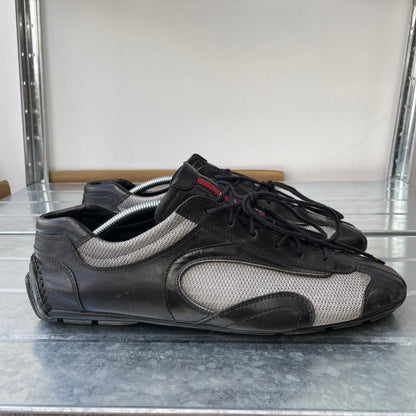 Prada Black & Grey 00s Monte Carlo Leather Trainers | X-LARGE, Multicoloured