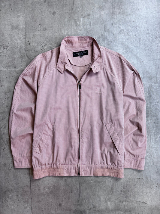 Christian Dior Nylon Orange Check Lighweight Bomber Jacket