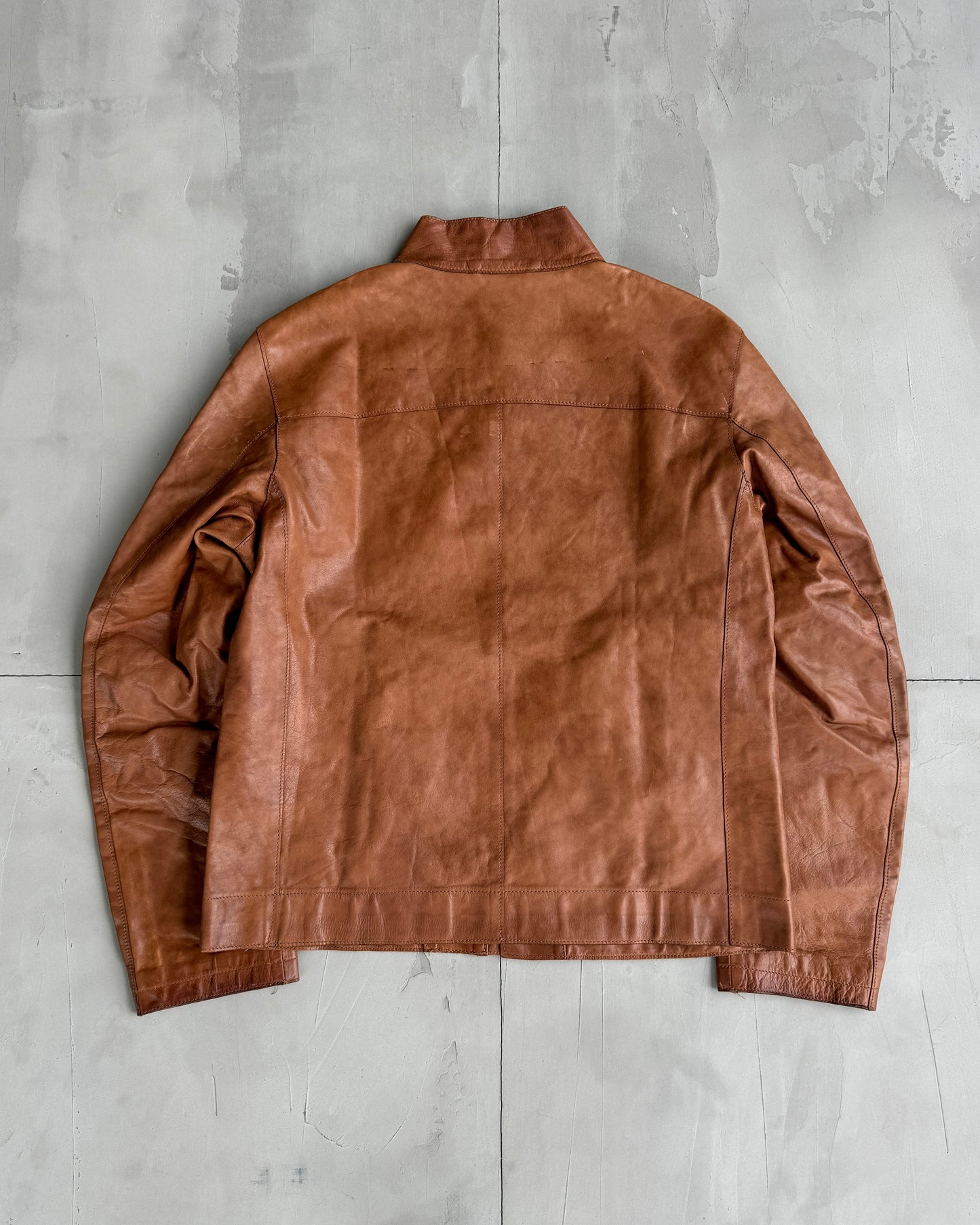 CP COMPANY 90'S LEATHER JACKET - L