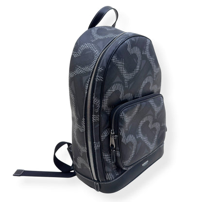 BURBERRY MONOGRAM PRINT LEATHER BACKPACK BLACK O/S | O/S, Black