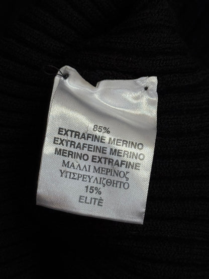 Burberry Novacheck Knitted Merino Wool Black Turtleneck