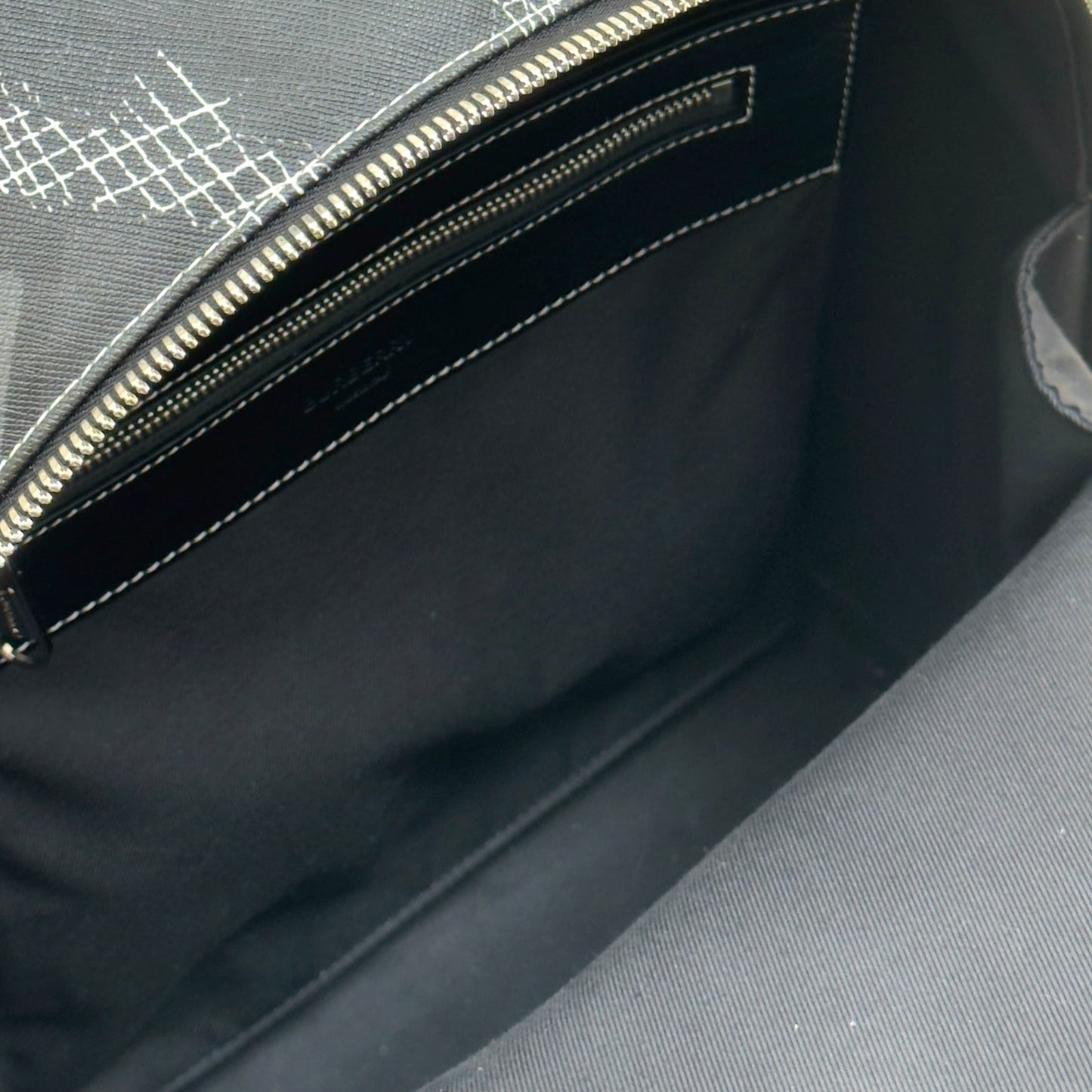 BURBERRY MONOGRAM PRINT LEATHER BACKPACK BLACK O/S | O/S, Black