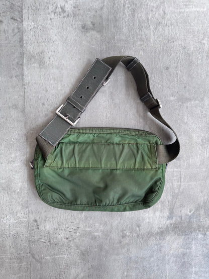 Prada Multi Pocket Green Nylon Cross Body