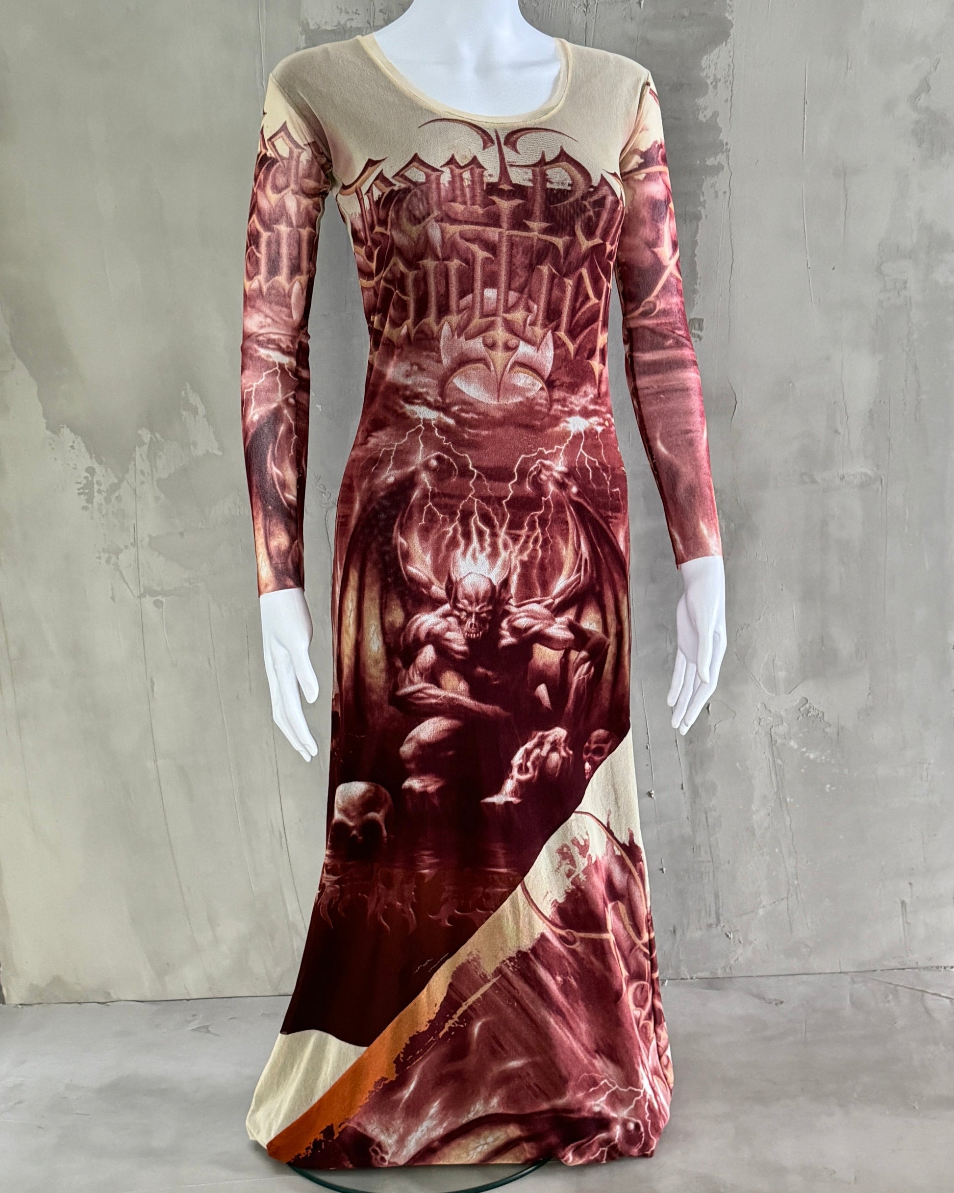 JEAN PAUL GAULTIER JPG SS01 SATAN HELL MESH DRESS JEAN PAUL GAULTIER JPG SS01 SATAN HELL MESH DRESS