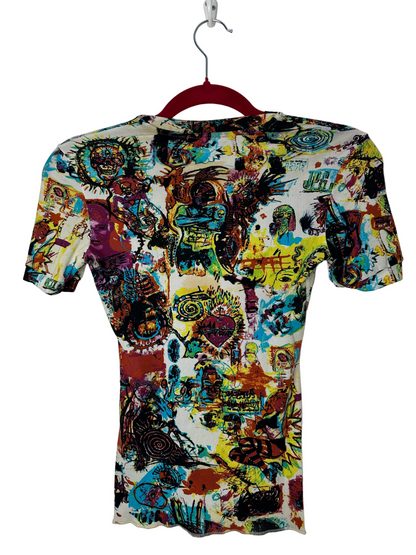 Colourful Jean Paul Gaultier Top On a red hanger