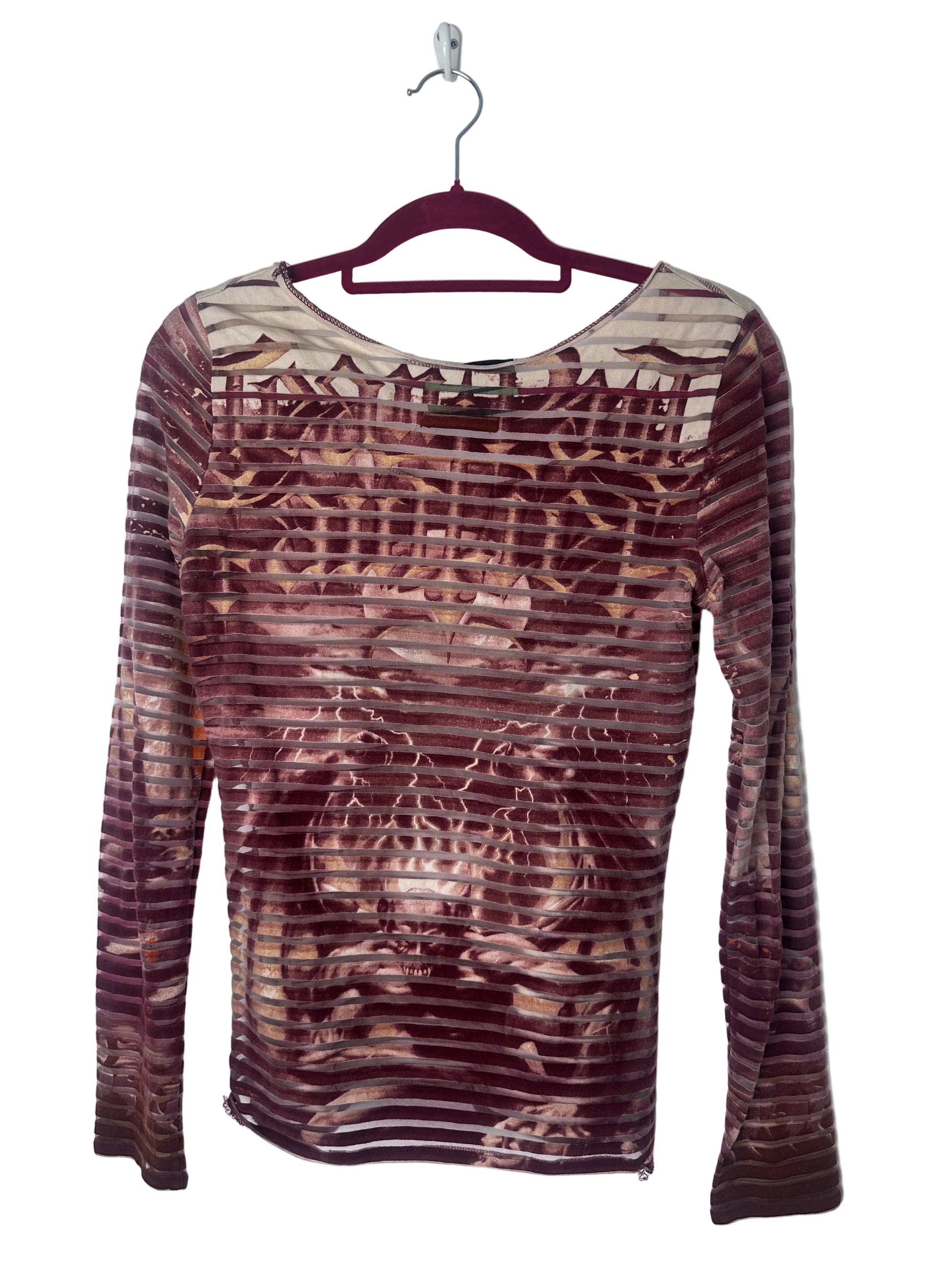 Red Top With A Demon Print on A Red Hanger