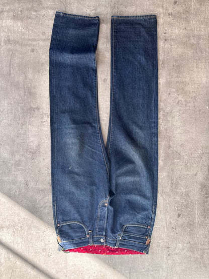 Evisu Paisely Detail Dark Wash Jeans