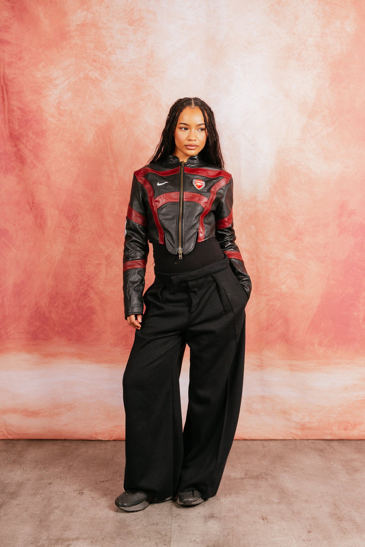 VT Rework: Custom Order – Leather Football Jacket | Arsenal, Red