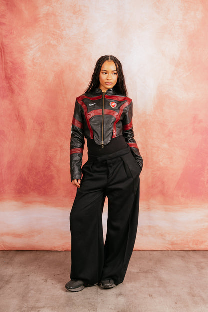 VT Rework: Custom Order – Leather Football Jacket | Arsenal, Red