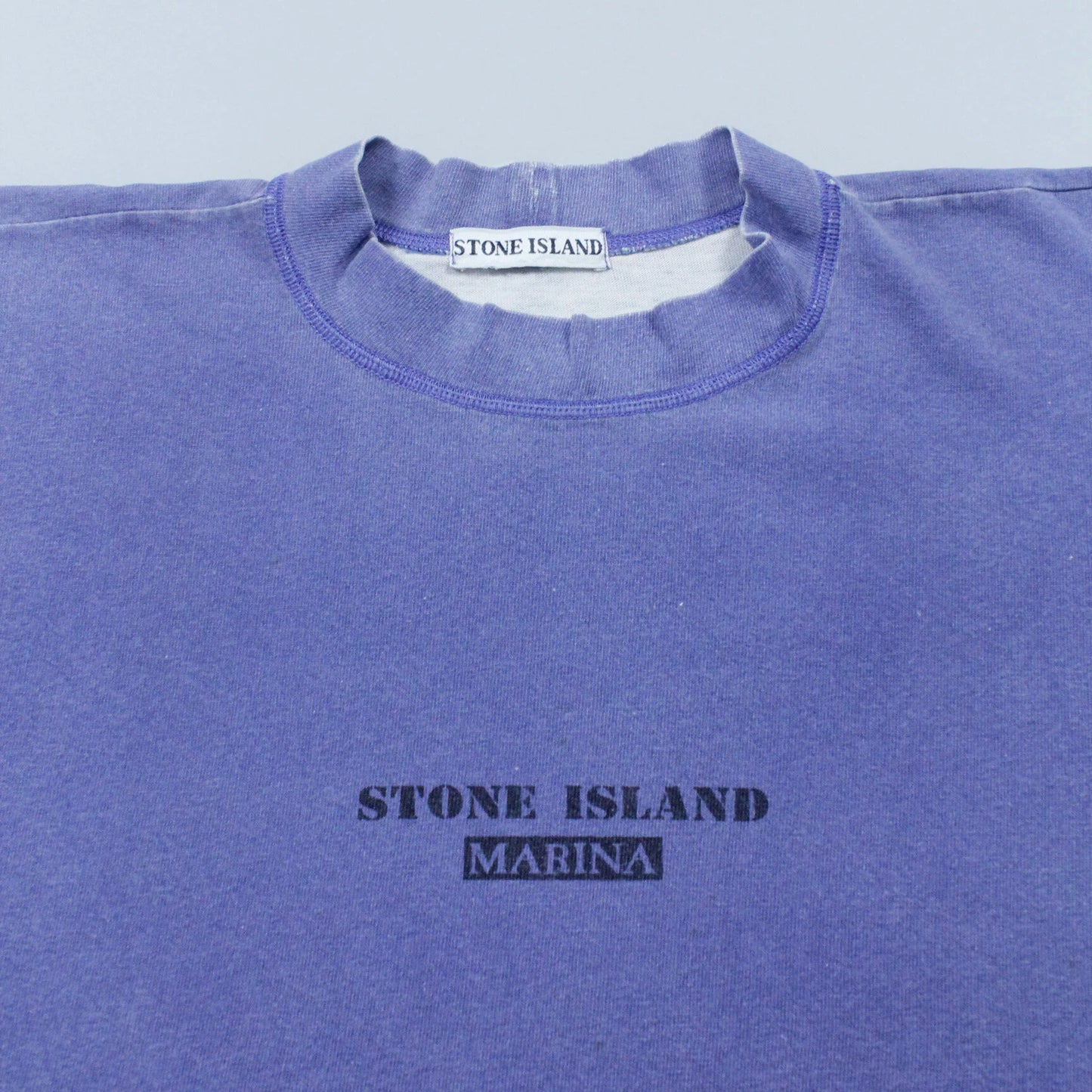 S/S 1988 Marina Stencil Spell Out Mock Neck T-shirt