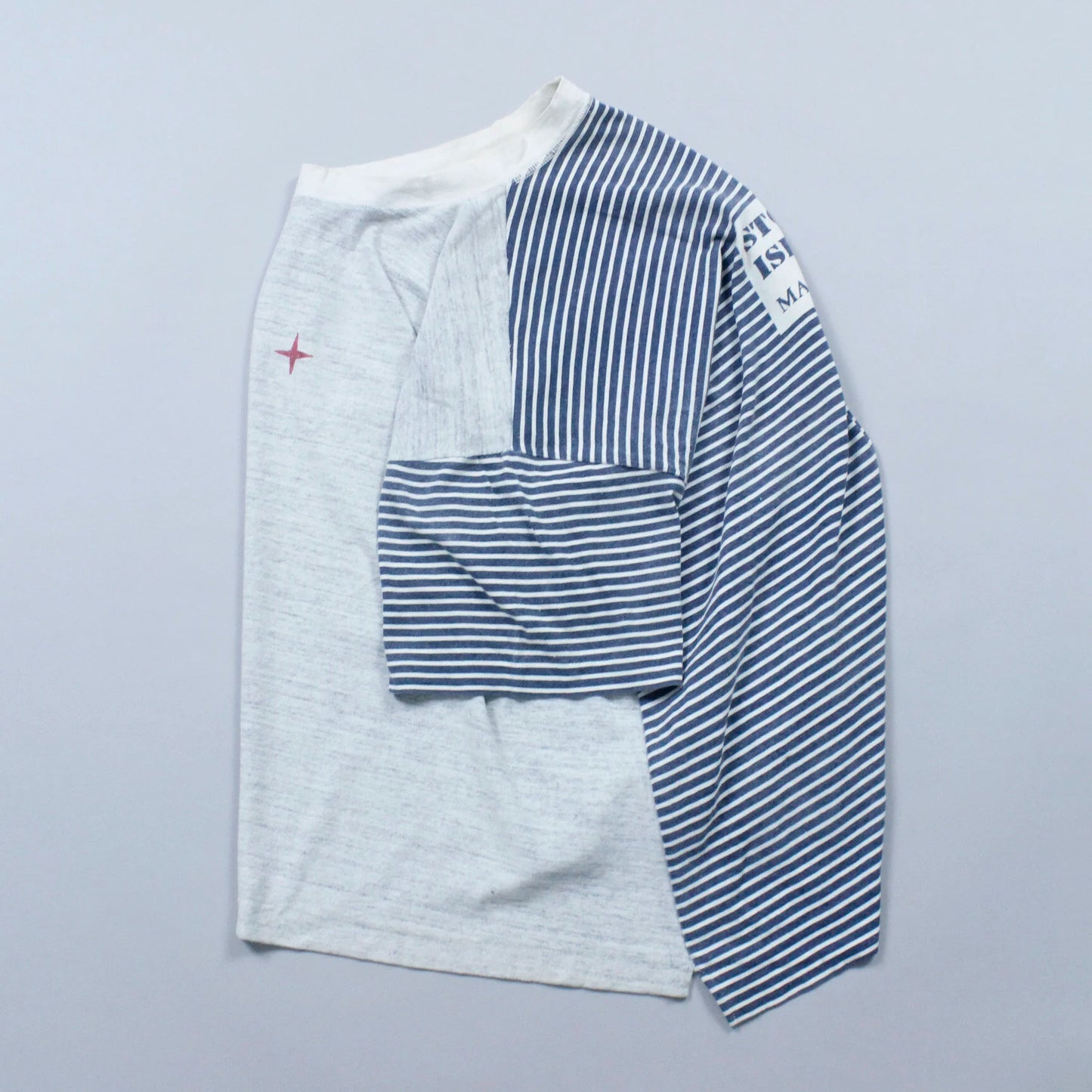 S/S 1987 Marina Box Logo Two Tone Mock Neck T-shirt