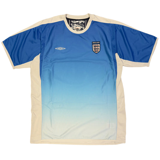 Umbro 2004/06 England Training Shirt In Blue & White (L) | Large, Blue