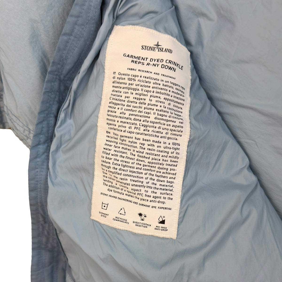 Stone Island AW/22 Crinkle Reps Puffer Jacket In Blue (L) | Blue, Blue
