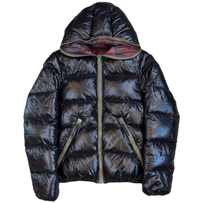 Duvetica Reversible Puffer Jacket In Plaid & Black (M) | Duvetica, Black