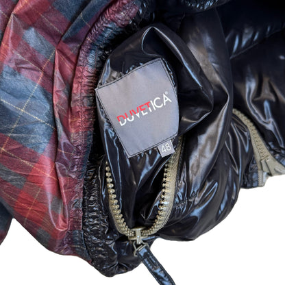 Duvetica Reversible Puffer Jacket In Plaid & Black (M) | Duvetica, Black