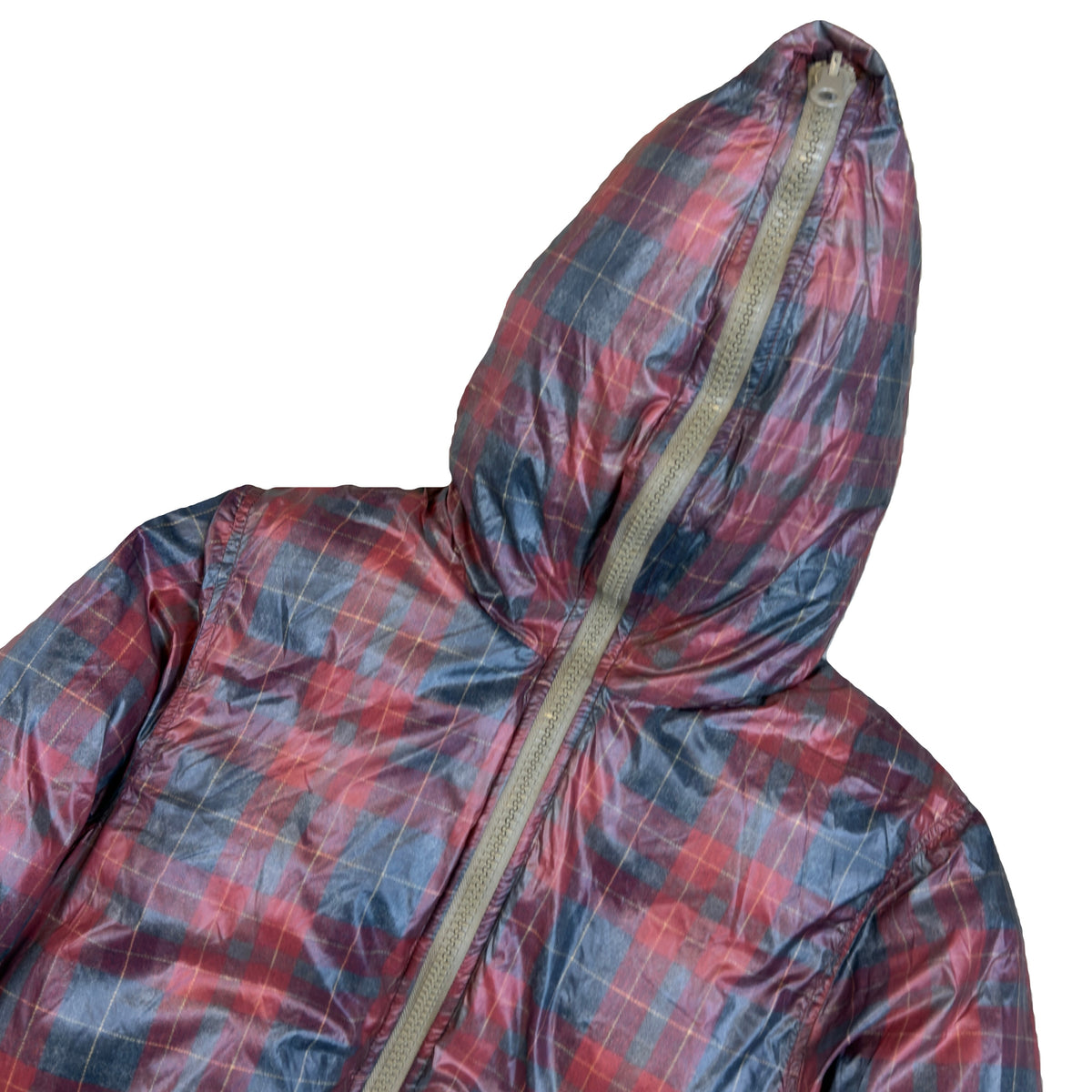 Duvetica Reversible Puffer Jacket In Plaid & Black (M) | Duvetica, Black