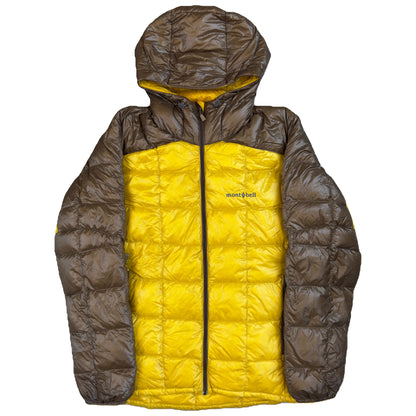 Montbell Superior Down Parka Puffer Jacket In Yellow & Brown (M) | Medium, Brown
