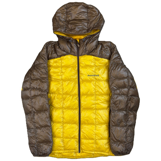 Montbell Superior Down Parka Puffer Jacket In Yellow & Brown (M) | Medium, Brown